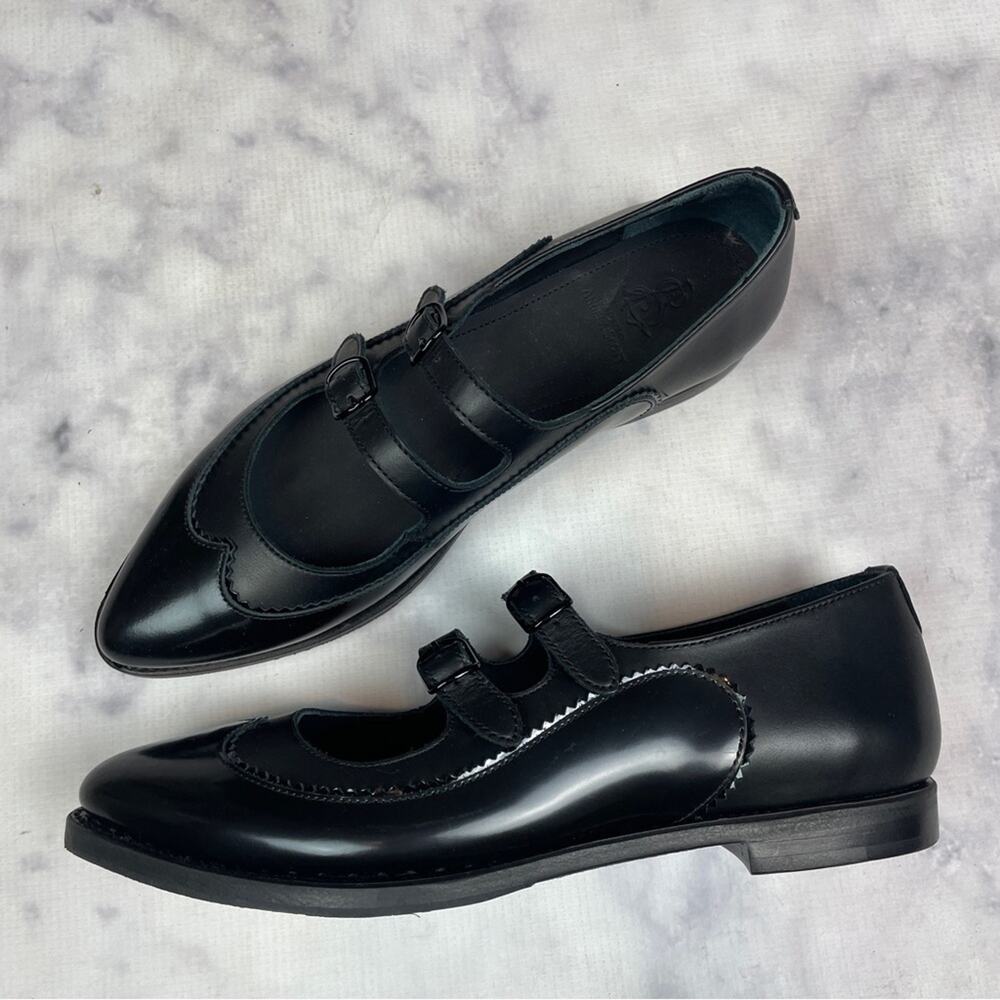 The Office of Angela Scott Miss Margo Black Mary Jane Flats NWOB Sz 38.5 - Picture 2 of 12